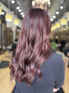Shiny, glossy hair after an Aveda Shine Treatment at Dame Salon Spa in De Pere, Wisconsin